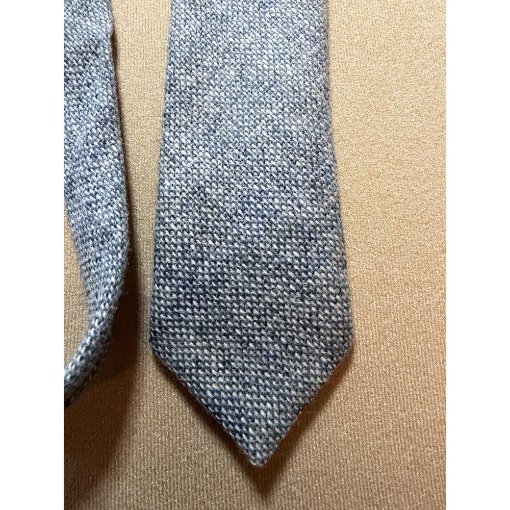 Vintage Hortex Light Blue Tweed Necktie – 100% Pure Wool, Made in Ireland, 53"